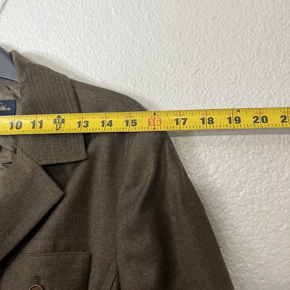 Brooks Brothers Stretch Wool Belted Trench Coat Size 12 - Picture 7 of 9